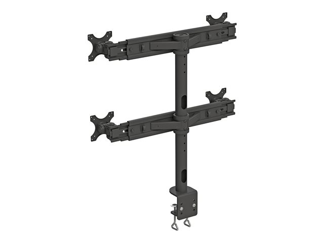 Neomounts FPMA-D700D4 - Mounting kit - full-motion - for 4 LCD displays - black - screen size: 19\"-30\" - clamp mountable, desk-mountable