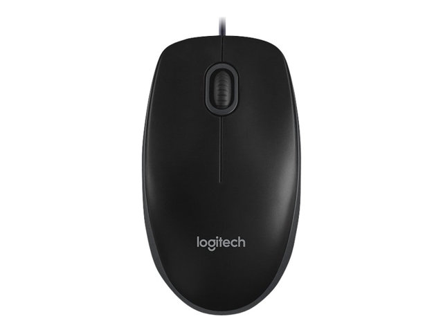 OEM Logitech B100 - Mouse - optical - 3 buttons - wired - USB - black