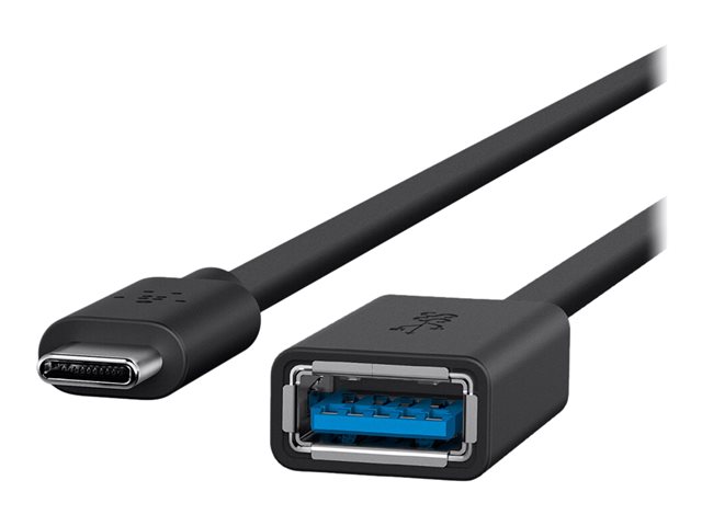 Belkin 3.0 USB-C to USB-A Adapter - USB adapter - 24 pin USB-C (M) reversible to USB Type A (F) - USB 3.0 - 3 A - black