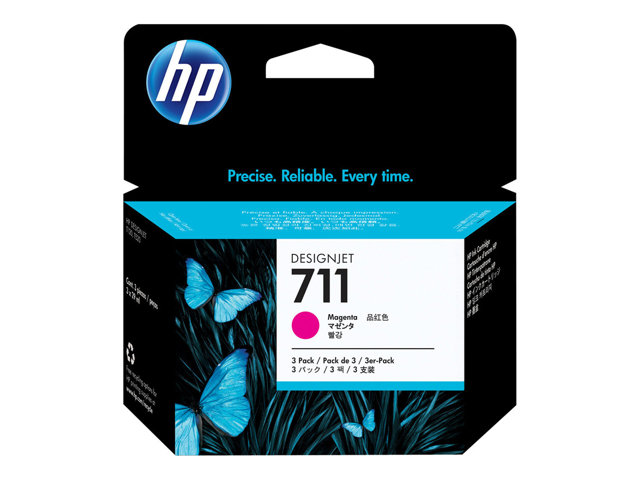 HP 711 - 3-pack - 29 ml - magenta - original - DesignJet - ink cartridge - for DesignJet T100, T120, T120 ePrinter, T125, T130, T520, T520 ePrinter, T525, T530