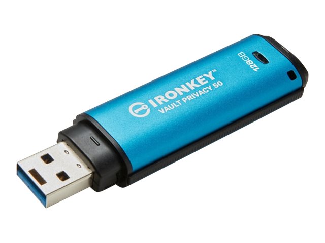 Kingston IronKey Vault Privacy 50 Series - USB flash drive - encrypted - 128 GB - USB 3.2 Gen 1 - TAA Compliant