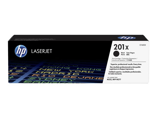 HP 201X - High Yield - black - original - LaserJet - toner cartridge (CF400X) - for Color LaserJet Pro M252dn, M252dw, M252n, MFP M274n, MFP M277c6, MFP M277dw, MFP M277n