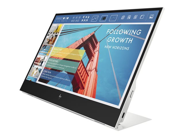 HP E14 G4 Portable - LED monitor - 14\" - portable - 1920 x 1080 Full HD (1080p) @ 60 Hz - IPS - 400 cd/m² - 800:1 - 5 ms - 2xUSB-C - silver stand