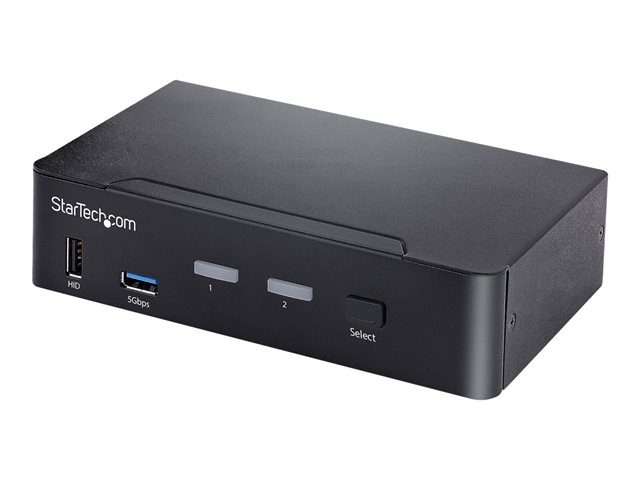 StarTech.com USB C KVM Switch, 2 Port DisplayPort KVM w/ 4K 60Hz UHD HDR Video, 3.5mm Audio, USB Type C KVM Switch, 4x USB HID and 2x USB A 3.2 Gen 1 5Gbps Hub, Thunderbolt 3/4 Compatible - Hot Key Switching (SV231DPUCA) - KVM / audio / USB switch - 2 x KVM / audio / USB - desktop - TAA Compliant