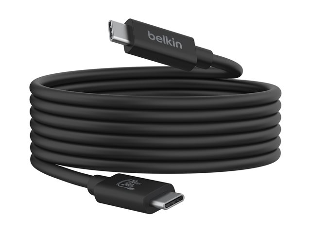 Belkin - USB cable - 24 pin USB-C (M) to 24 pin USB-C (M) - USB 2.0 / USB 3.0 / USB 3.2 / USB 4.0 /Thunderbolt 3 / Thunderbolt 4 - 2 m - USB Power Delivery (240W), 4K60Hz UHD support - black