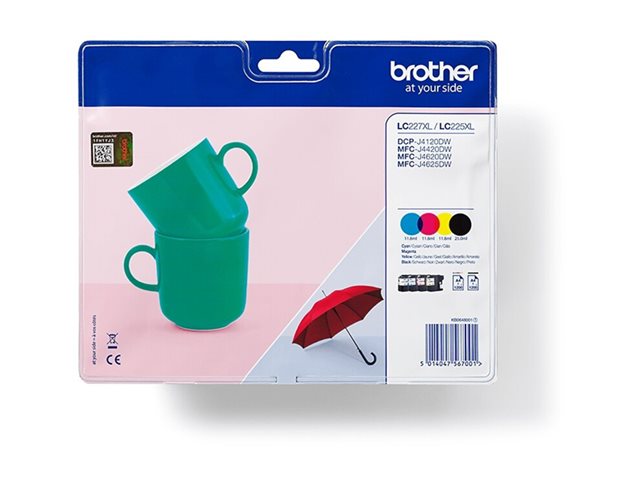 Brother LC227XLVALBP - 4-pack - High Yield - black, yellow, cyan, magenta - original - blister - ink cartridge - for Brother DCP-J4120DW, MFC-J4420DW, MFC-J4625DW