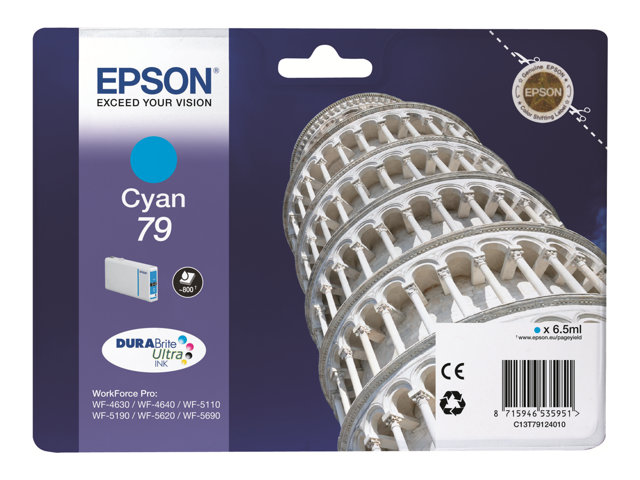 Epson 79 - 6.5 ml - cyan - original - ink cartridge - for WorkForce Pro WF-4630DWF, WF-4640DTWF, WF-5110DW, WF-5190DW, WF-5620DWF, WF-5690DWF