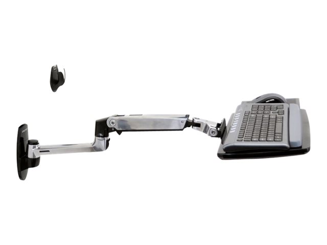 Ergotron LX - Keyboard/mouse arm mount tray - wall mountable, wall track mountable - polished aluminium