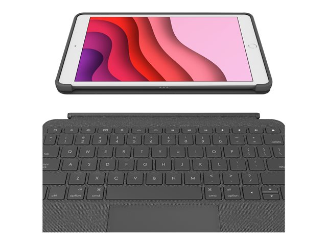 Logitech Combo TouchKeyboard and folio casewith trackpadbacklitApple Smart connectorAzerty FRgraphitefor iPad (7th gen)