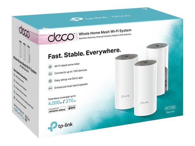 TP-Link Deco E4 - Wi-Fi system - (3 routers) - mesh - Wi-Fi 5 - Dual Band (pack of 3)