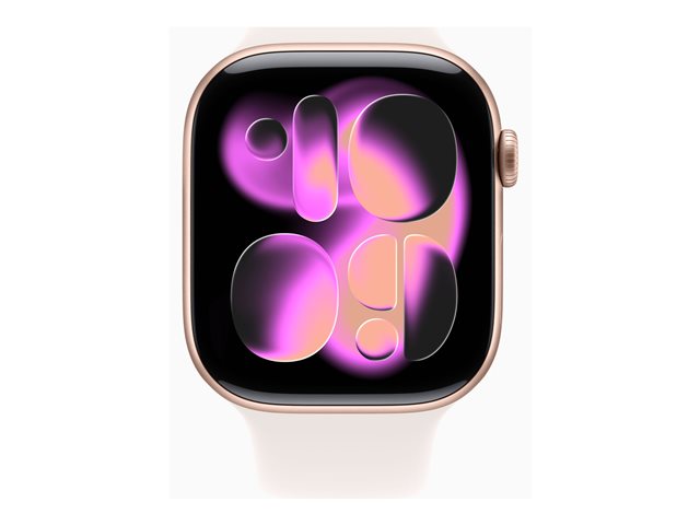 Apple Watch Series 11 GPS + Cellular 46mm Rose Gold Aluminium Case with Light Blush Sport Band - S/M