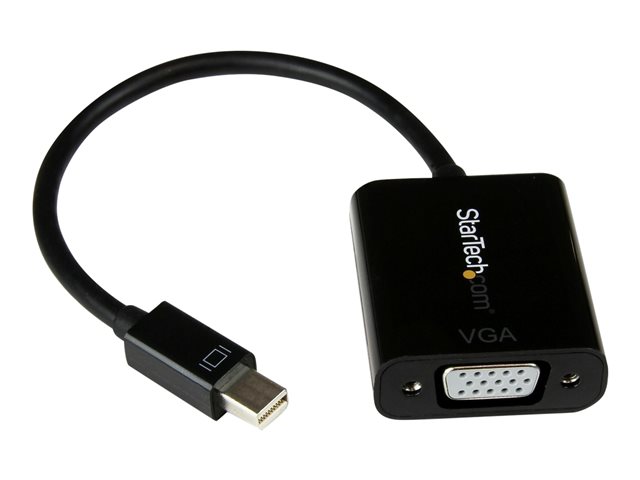 StarTech.com Mini DisplayPort to VGA Adapter - DisplayPort 1.2 - 1080p - Thunderbolt to VGA Monitor Adapter - Mini DP to VGA (MDP2VGA2) - Adapter - Mini DisplayPort (M) to HD-15 (VGA) (F) - Displayport 1.2/Thunderbolt - 22 cm - active, 1920 x 1200 (WUXGA) support - black