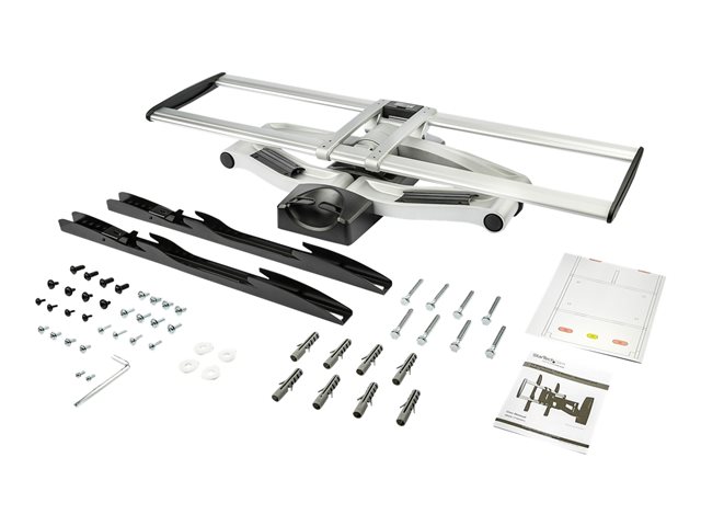StarTech.com Full Motion TV Wall Mount, Heavy Duty Articulating TV Wall Mount Bracket for 32\" to 75\" (165lb/75kg) VESA Display, Universal Adjustable Tilt/Swivel Flat Screen Arm, Silver - Cable Management (FPWARPS) - Bracket - for TV - plastic, aluminium, steel - black, silver - screen size: 32\"-75\" - wall-mountable