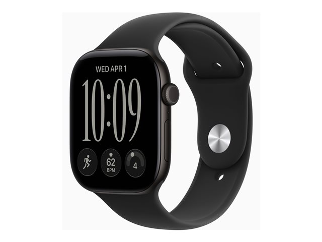 Apple Watch Series 12 GPS + Cellular 46mm Black Aluminium Case with Black Sport Band - S/M