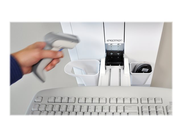 Ergotron StyleView - Mounting kit (keyboard shelf, wrist rest, mouse pouch, panel vertical lift) - for LCD display / PC equipment - patient room - steel - white - screen size: up to 24\"