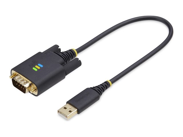 StarTech.com 1ft (30cm) USB to Serial Adapter Cable, COM Retention, RS232 - USB / serial cable - USB (M) to DB-9 (M) screwable - 30.5 cm - rugged, molded
