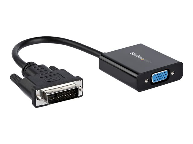 StarTech.com DVI-D to VGA Active Adapter Converter Cable - 1080p - DVI to VGA Converter box (DVI2VGAE) - Adapter - DVI-D, Micro-USB Type B (power only) to HD-15 (VGA) (F) - 24.8 m - 1920 x 1200 (WUXGA) support, active - black