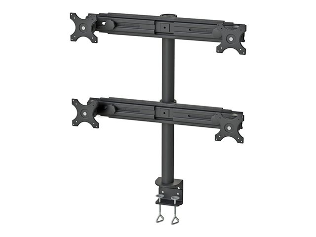 Neomounts FPMA-D700D4 - Mounting kit - full-motion - for 4 LCD displays - black - screen size: 19\"-30\" - clamp mountable, desk-mountable