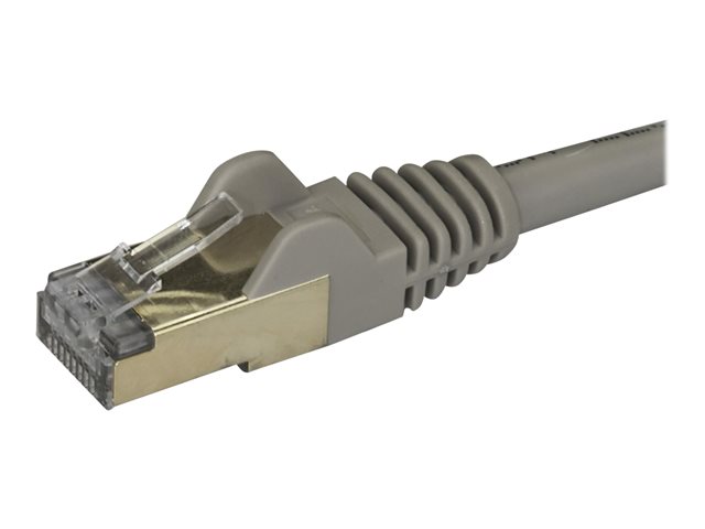 StarTech.com 2m CAT6A Ethernet Cable, 10 Gigabit Shielded Snagless RJ45 100W PoE Patch Cord, CAT 6A 10GbE STP Network Cable w/Strain Relief, Grey, Fluke Tested/UL Certified Wiring/TIA - Category 6A - 26AWG (6ASPAT2MGR) - Patch cable - RJ-45 (M) to RJ-45 (M) - 2 m - STP - CAT 6a - molded, snagless - grey