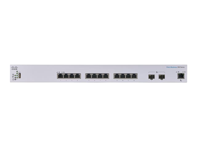 Cisco Business 350 Series CBS350-12XT - Switch - L3 - Managed - 10 x 10GBase-T + 2 x combo 10 Gigabit SFP+/RJ-45 - rack-mountable