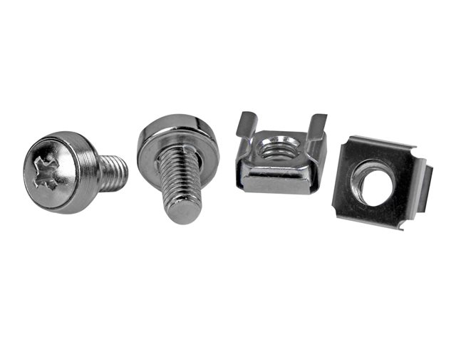 StarTech.com M6 Screws and Cage Nuts - 50 Pack - M6 Mounting Screws and Cage Nuts for Server Rack and Cabinet - Silver (CABSCREWM62B) - Rack screws and nuts - for P/N: RACK-21U-20-WALL-OA, RACK-24U-20-WALL-OA, RK12OD2, SHELF-2U-20-CENTER-V