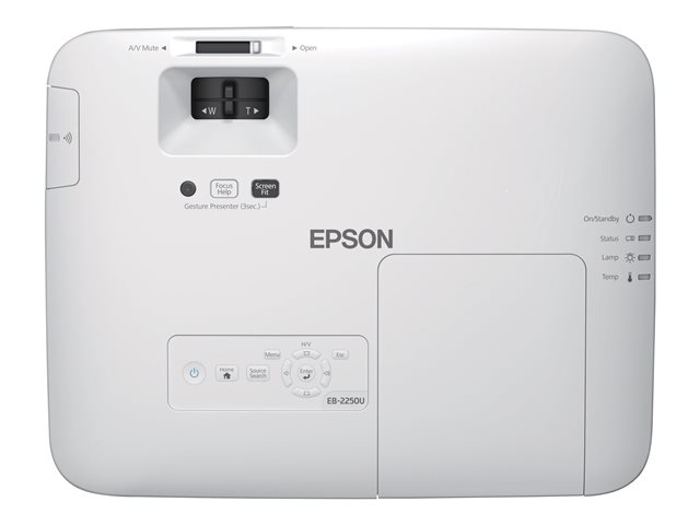 Epson EB-2250U - 3LCD projector - 5000 lumens (white) - 5000 lumens (colour) - WUXGA (1920 x 1200) - 16:10 - 1080p - LAN - white