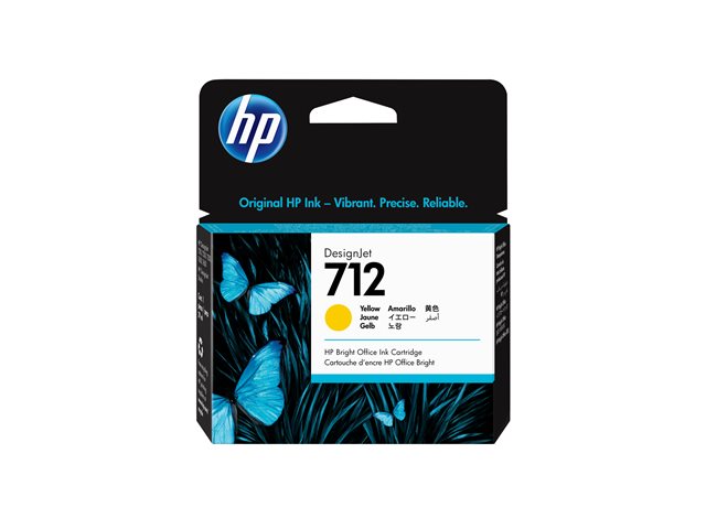 HP 712 - 29 ml - yellow - original - DesignJet - ink cartridge - for DesignJet Studio, T210, T230, T250, T630, T650