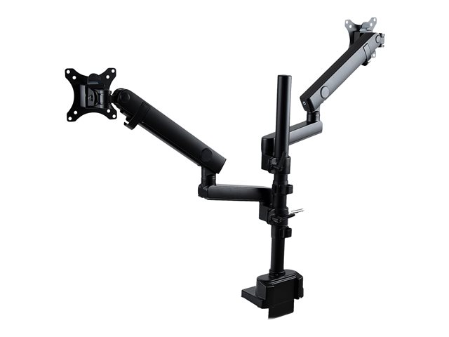 StarTech.com Desk Mount Dual Monitor Arm, Full Motion Monitor Mount for 2x VESA Displays up to 32\" (up to 17lb/8kg), Ergonomic Vertical Stackable Arms, Articulating, Height Adjustable - Pole Mount, C-Clamp/Grommet (ARMDUALPIVOT) - Mounting kit (2 mon