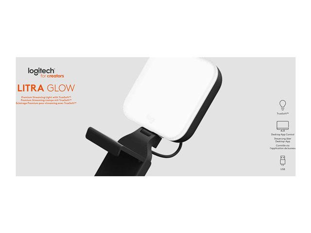 Logitech Litra Glow Premium Streaming Light with TrueSoft - Lamp head - 1 heads - LED - DC