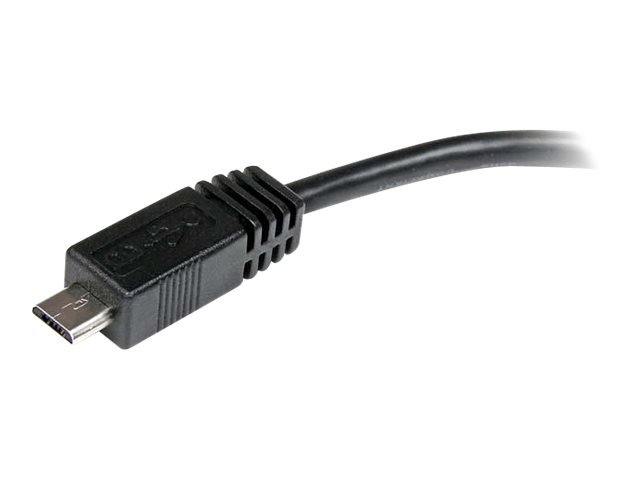 StarTech.com 6in Micro USB to Mini USB Adapter Cable M/F - Micro USB male to Mini USB female - Micro USB to Mini USB Adapter (UUSBMUSBMF6) - USB adapter - mini-USB Type B (F) to Micro-USB Type B (M) - USB 2.0 - 15.24 cm - black - for P/N: USB2PCARBK, USB2PCARBKS, USBEXTAA10BK, USBEXTAA6BK, USBLT2PCARW, USBUB2PCARB