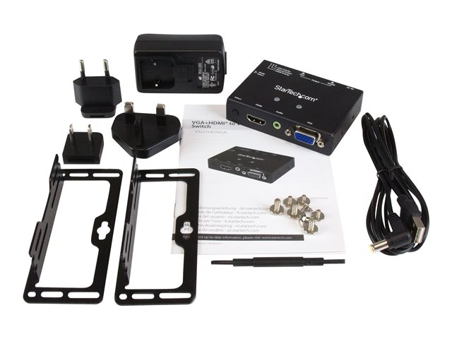 StarTech.com 2x1 VGA + HDMI to VGA Converter Switch w/ Priority Switching - Multi-format VGA and HDMI to VGA Selector - 1080p (VS221HD2VGA) - Video/audio switch - desktop - for P/N: SVA5N3NEUA