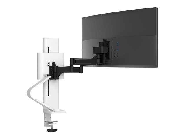 Ergotron TRACE - Mounting kit (pivot, base, VESA spacer, lift column, extension arms, 2-piece desk clamp, cable management channel) - Constant Force Technology - for LCD display - white - screen size: 21.5-38\"