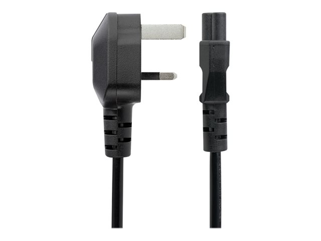 StarTech.com 6ft (2m) UK Laptop Power Cable, BS 1363 to C5 Clover Leaf, 2.5A 250V, 18AWG, Notebook/Laptop Replacement Cord, Printer Cable, UK Laptop Charger Cord, BS 1363 to IEC60320 C5 - Power Brick Cord - Power cable - IEC 60320 C5 to BS 1363 (M) - AC 250 V - 2 m - molded - black