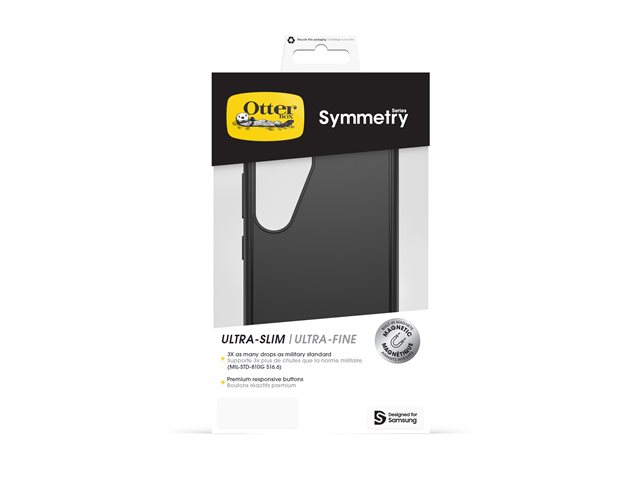 OtterBox Symmetry Series - Back cover for mobile phone - with magnets - polycarbonate, thermoplastic elastomer (TPE) - black - for Samsung Galaxy S25