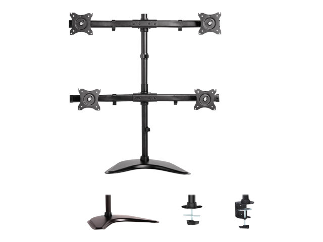 Neomounts NM-D335D4 - Stand - full-motion - for 4 LCD displays - black - screen size: 10\"-27\" - desktop stand, clamp mountable, grommet, desk-mountable