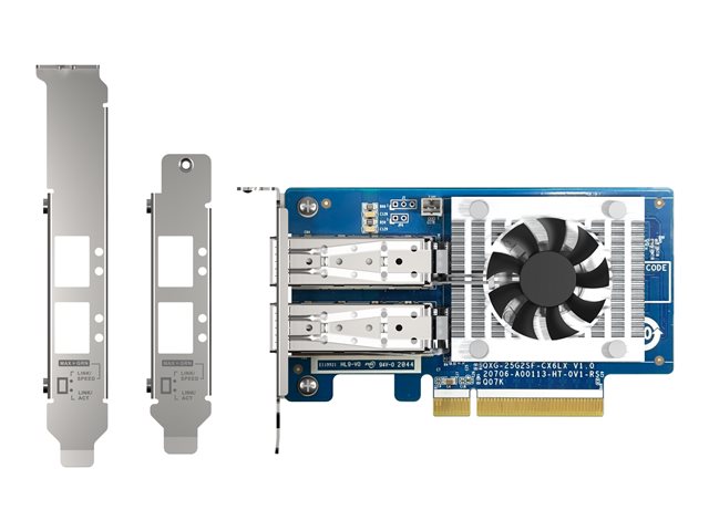 QNAP QXG-25G2SF-CX6 - Network adapter - PCIe 4.0 x8 low profile - 25 Gigabit SFP28 x 2 - for QNAP TS-H2490FU