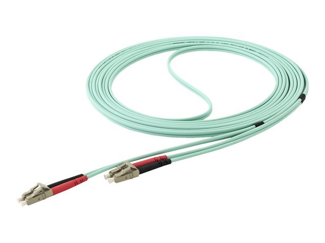 StarTech.com Aqua OM4 Duplex Multimode Fiber - 16 ft / 5m - 100 Gb - 50/125 - OM4 Fiber - LC to LC Fiber Patch Cable (450FBLCLC5) - Network cable - LC multi-mode (M) to LC multi-mode (M) - 5 m - fibre optic - duplex - 50 / 125 micron - OM4 - aqua