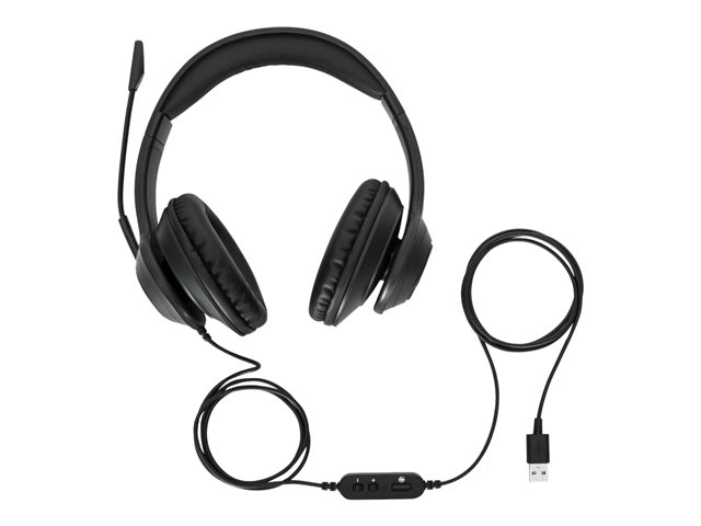 Targus AEH102GL - Headset - on-ear - convertible - wired - USB-A - noise isolating - black