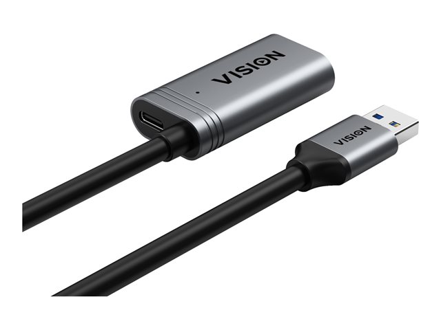 Vision - USB extension cable - USB Type A (F) to USB Type A (M) - USB 3.0 - 5 m - black