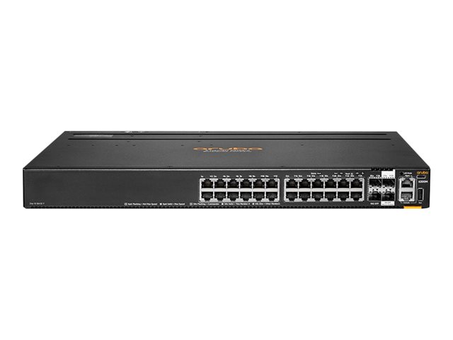 HPE Aruba 6200M 24G 4SFP+ TAA Switch - Switch - Max. Stacking Distance 10 kms - L3 - Managed - 24 x 10/100/1000 + 4 x 1 Gigabit / 10 Gigabit SFP+ (uplink / stacking) - front and side to back - rack-mountable - BTO - TAA Compliant