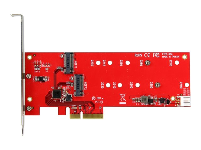 StarTech.com 2x M.2 SATA SSD Controller Card - PCIe - PCI Express M.2 SATA III Controller - NGFF Card Adapter (PEX2M2) - Storage controller - M.2 - M.2 Card / SATA 6Gb/s - PCIe 2.0 x2 - for P/N: BNDTB10GI, BNDTB210GSFP, BNDTB310GNDP, BNDTB410GSFP, BNDTB4M2E1, BNDTBUSB3142