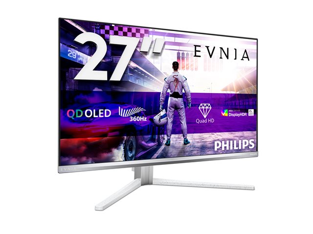 Philips Evnia 8000 27M2N8500 - OLED monitor - gaming - 27\" (26.5\" viewable) - 2560 x 1440 QHD @ 360 Hz - 1000 cd/m² - 1500000:1 - DisplayHDR 400 True Black - 0.03 ms - 2xHDMI, DisplayPort - speakers - white