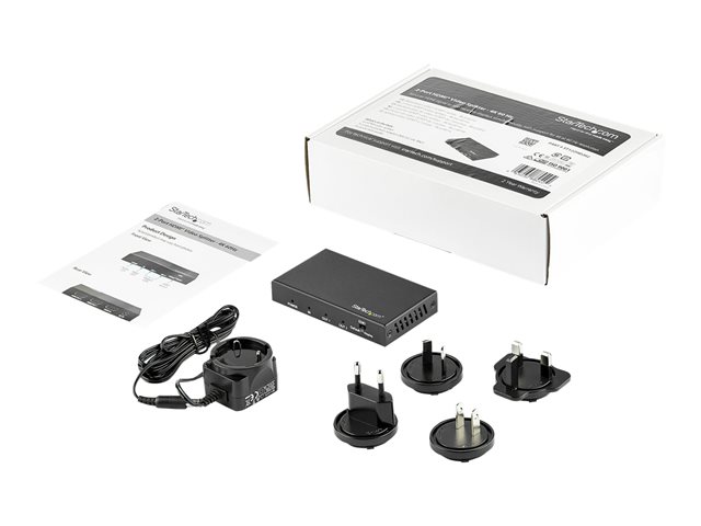 StarTech.com HDMI Splitter - 2-Port - 4K 60Hz - HDMI Splitter 1 In 2 Out - 2 Way HDMI Splitter - HDMI Port Splitter (ST122HD202) - Video/audio splitter - 2 x HDMI - desktop - for P/N: ST121HD20FXA