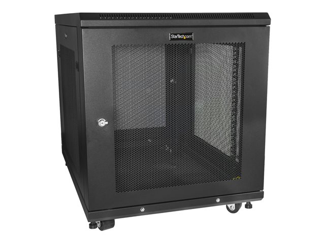 StarTech.com 12U Server Rack Cabinet, 4-Post Adjustable Depth (2\" to 30\")Network Equipment Rack Enclosure w/Casters/Cable Management/Shelf/Locking, Dell PowerEdge, HP ProLiant, ThinkServer - 12U Rack Cabinet (RK1233BKM) - Rack cabinet - black - 12U - 31\"