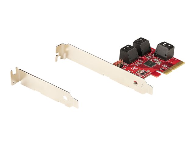 StarTech.com SATA PCIe Card, 6 Port PCIe SATA Expansion card, 6Gbps SATA Card, Low/Full Profile, Stacked SATA Connectors, ASM1166 Non-Raid SATA Controller Card - PCI Express to SATA Converter - Storage controller - SATA 6Gb/s - low profile - PCIe 3.0