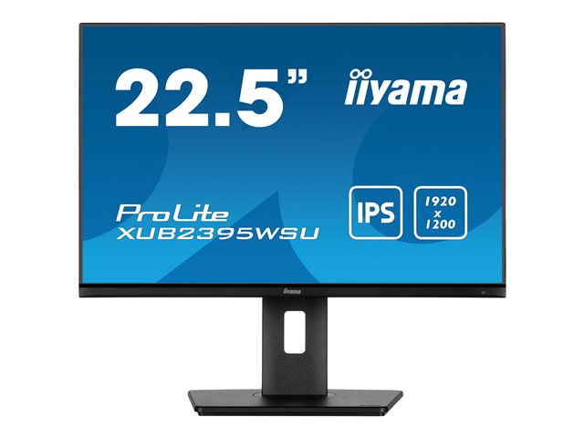 iiyama ProLite XUB2395WSU-B5 - LED monitor - 23\" (22.5\" viewable) - 1920 x 1200 WUXGA @ 75 Hz - IPS - 250 cd/m² - 1000:1 - 4 ms - HDMI, VGA, DisplayPort - speakers - black, matte