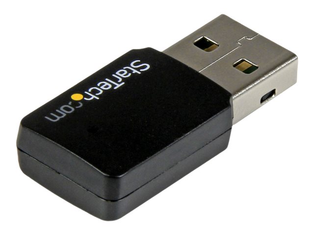 StarTech.com USB 2.0 AC600 Mini Dual Band Wireless-AC Network Adapter - 1T1R 802.11ac WiFi Adapter - 2.4GHz / 5GHz USB Wireless (USB433WACDB) - Network adapter - USB 2.0 - Wi-Fi 5 - black