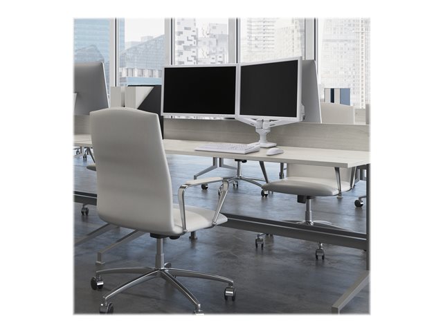 Ergotron LX Dual Side-by-Side Arm - Mounting kit (desk clamp mount, pole, 2 articulating arms, 2 extension brackets, t-bracket, base) - Constant Force Technology - for 2 LCD displays - aluminium, steel - white - screen size: up to 27\"