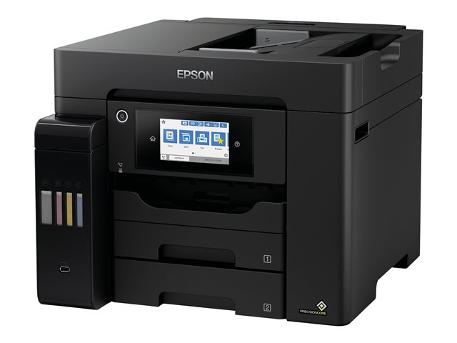 Epson EcoTank ET-5850 - Multifunction printer - colour - ink-jet - A4 (210 x 297 mm) (original) - A4 (media) - up to 25 ppm (printing) - 550 sheets - 33.6 Kbps - USB 2.0, LAN, Wi-Fi(ac) - black