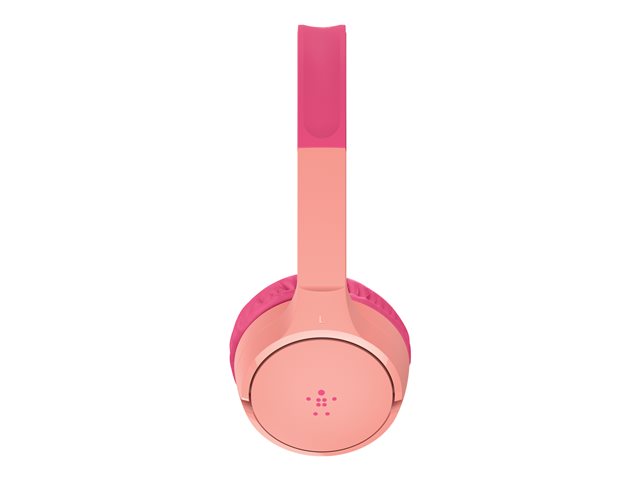 Belkin SoundForm Mini - Headphones with mic - on-ear - Bluetooth - wireless, wired - 3.5 mm jack - pink